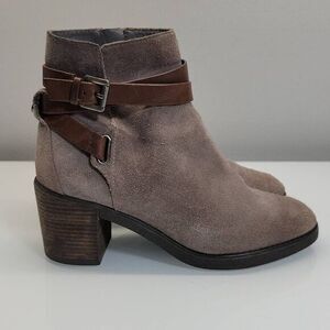Michael‎ Michael Kors Boots Size 6.5 Grey Brown Suede Leather Boho Artsy Hippie